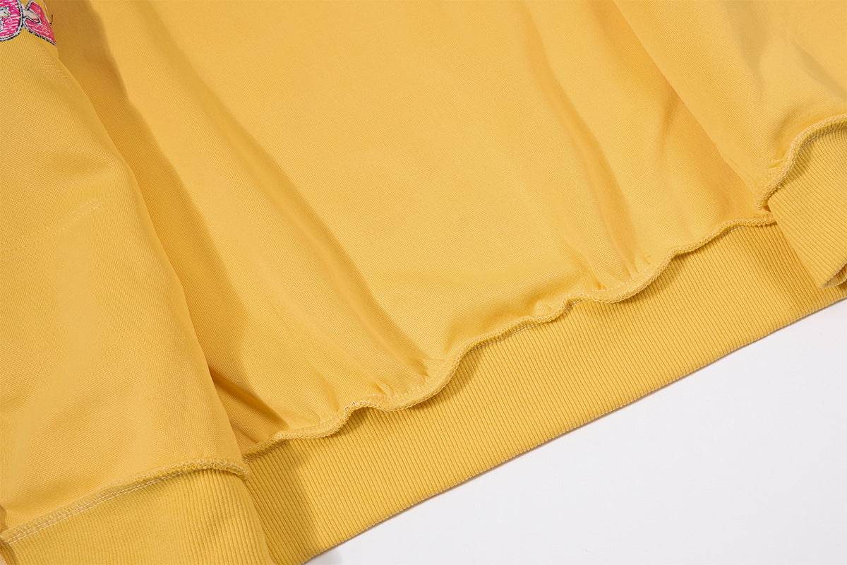 Sweat court zippé à imprimé étoiles avec pomme – Streetwear kawaii
