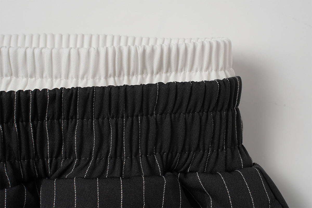 Baggy-Hose mit Nadelstreifen und weitem Bein – Lockere Streetwear-Hose