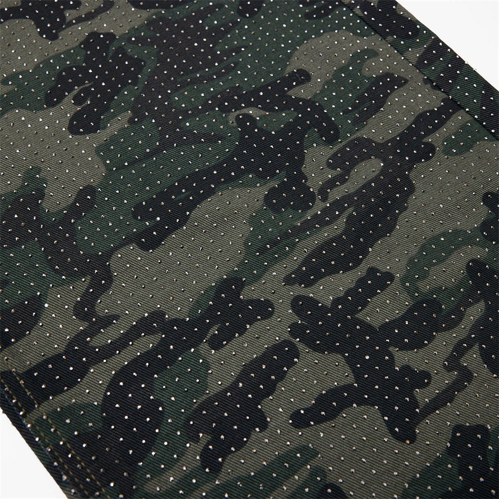 Camo-Hose mit weitem Bein und durchgehendem Strassdetail