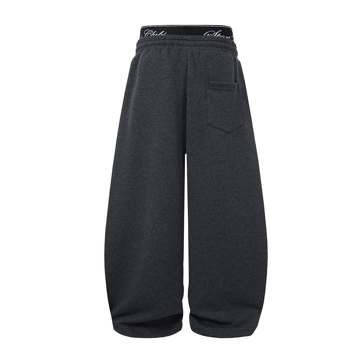 Wide-Leg Baggy Sweatpants with Fashionclub Script Print & Double-Waistband