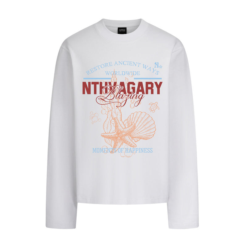 Longsleeve mit Seestern- und Muschelprint – Relaxed Fit