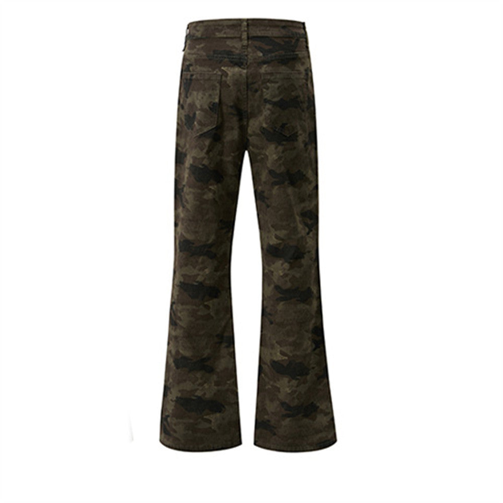 Men's Camouflage Flare Pants – Relaxed Fit Bell Bottom Trousers