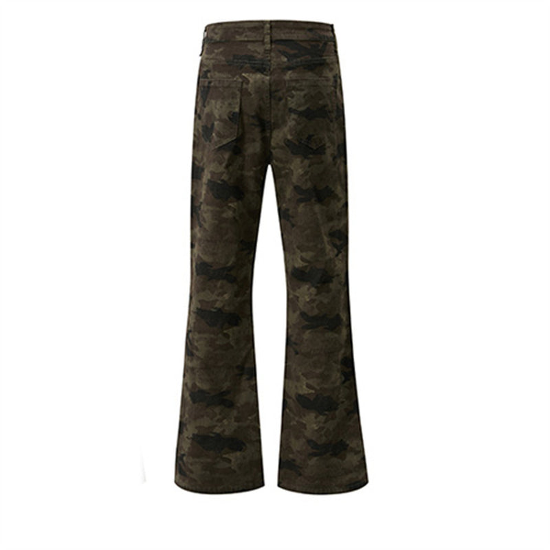 Men's Camouflage Flare Pants – Relaxed Fit Bell Bottom Trousers