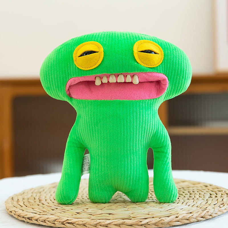 22 cm Green Monster Plush – Corduroy Texture Creature Soft Toy