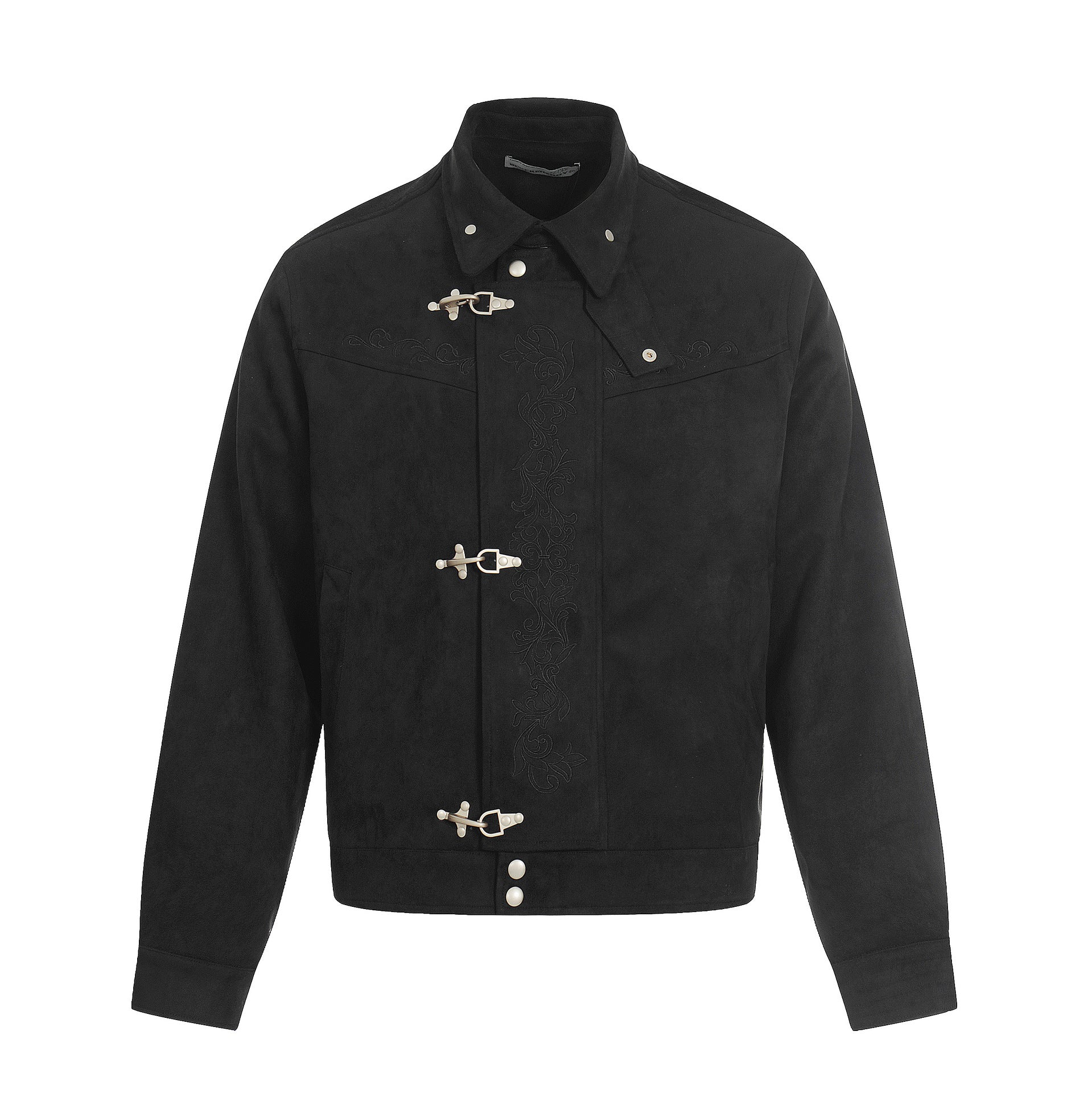 Veste en daim à fermoirs brodés – Style vintage américain Detroit pour homme