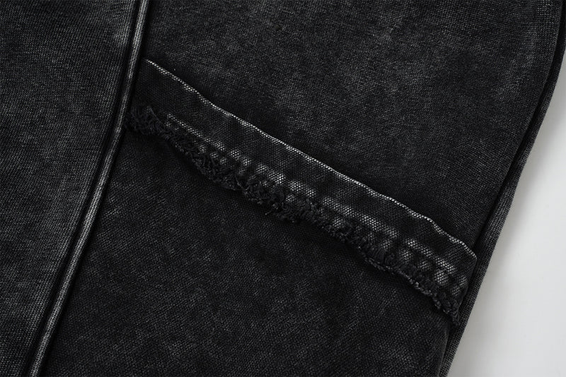 Acid Wash Zip-Up Fleece Jacket – Stand Collar, Vintage Moto Style
