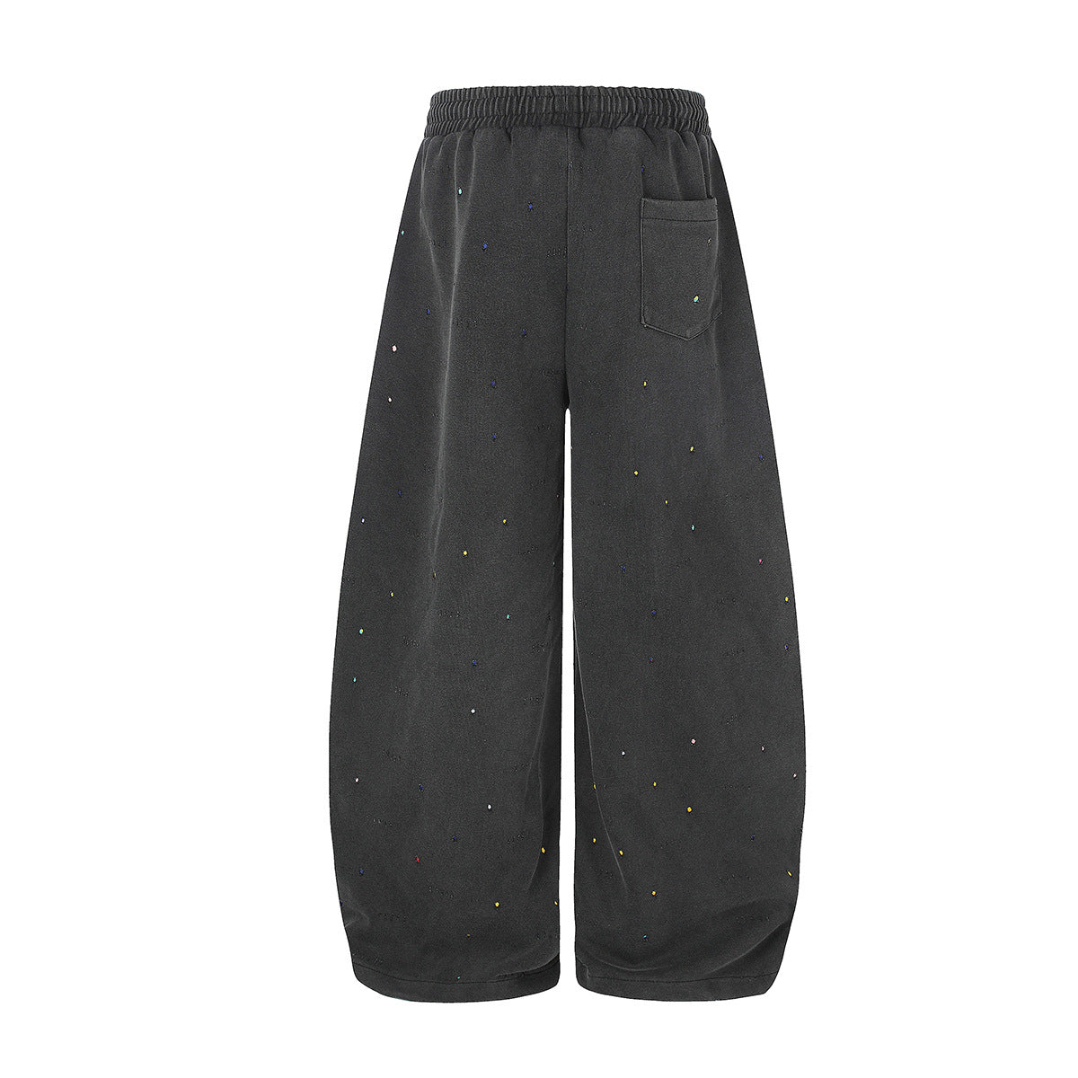 Pantalon de survêtement baggy à jambes larges, imprimé constellation d’étoiles, délavé
