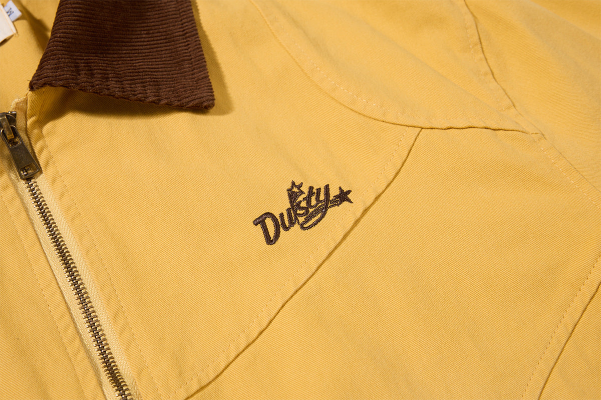Retro American Washed Zip-Up Jacket with Corduroy Collar