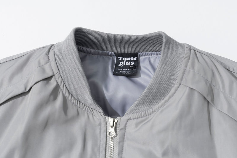 Padded Bomber Jacket – Zip-Up MA-1 Flight Jacket with Sleeve Pocket