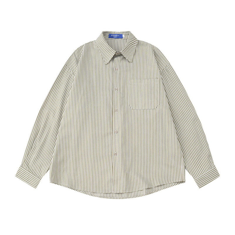 Men's Plaid Long Sleeve Oversized Button-Up Shirt