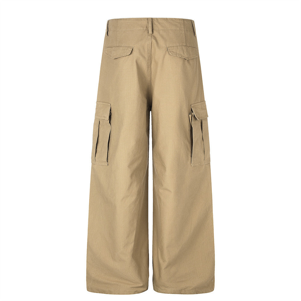 Pantalon cargo wide leg homme – Coupe ample, poches multiples et jambe droite