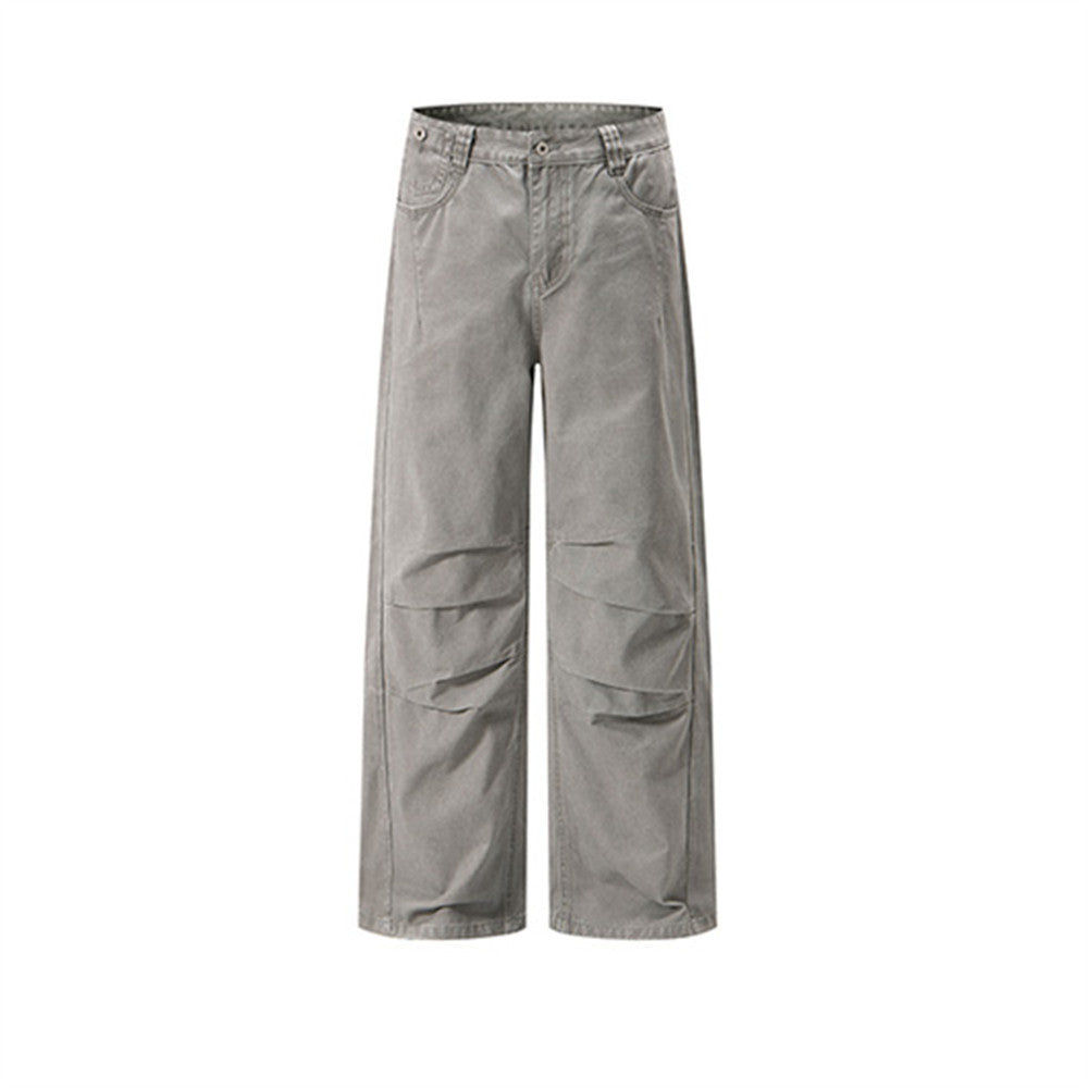 Baggy Cargo Pants for Men – Wide Leg Pleated Straight-Cut Workwear Trousers