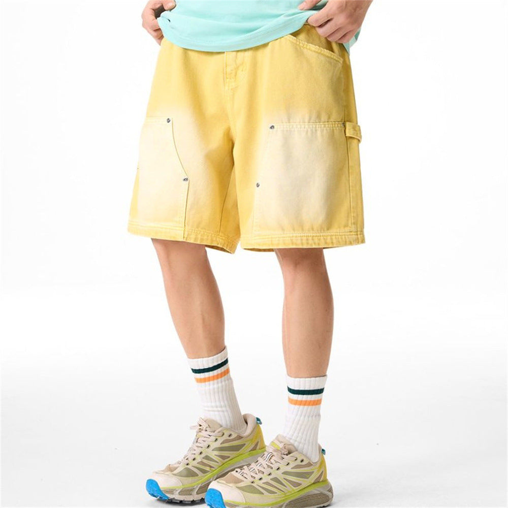 Baggy-Denimshorts für Herren – gewaschene Carpenter-Style-Jeansshorts für Streetwear