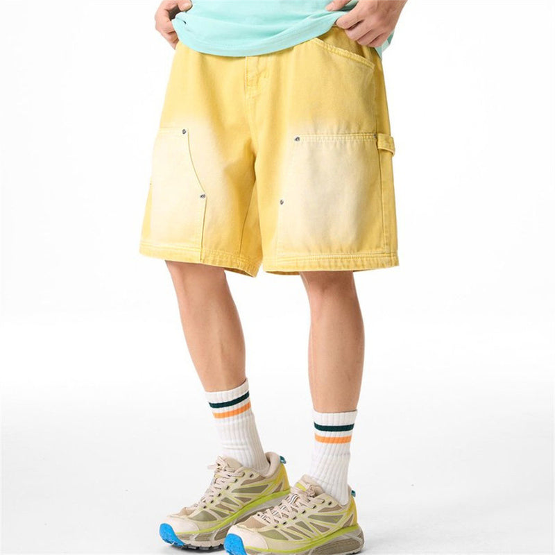 Baggy-Denimshorts für Herren – gewaschene Carpenter-Style-Jeansshorts für Streetwear