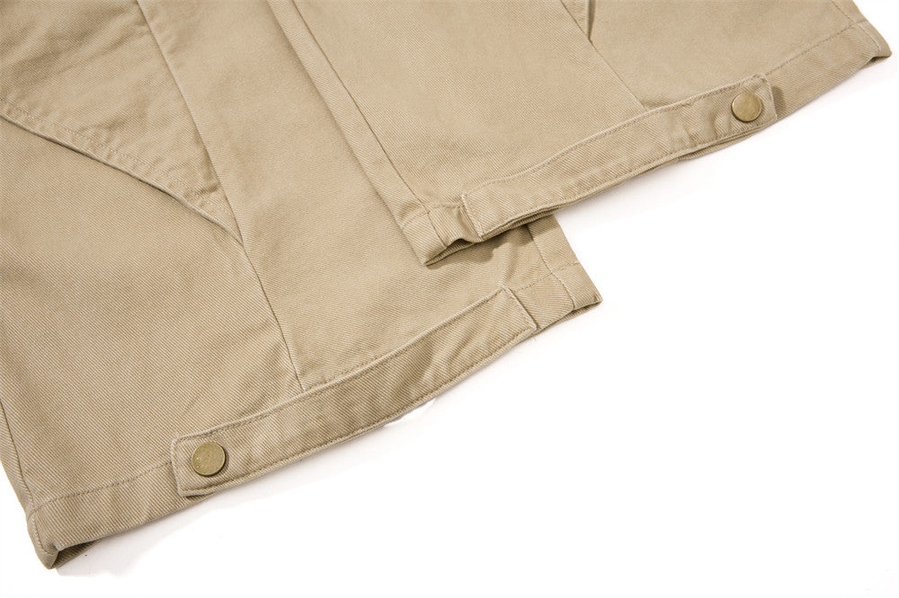 Wide-Leg Cargo Pants with Multi-Pocket Deconstructed Design
