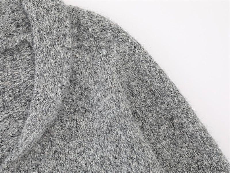 Shawl Collar Knit Cardigan Sweater – Relaxed Fit Button-Up
