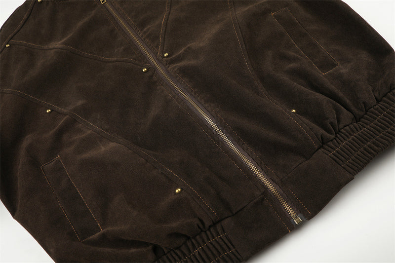 Blouson bomber oversize pour homme avec broderie script et empiècements déconstruits