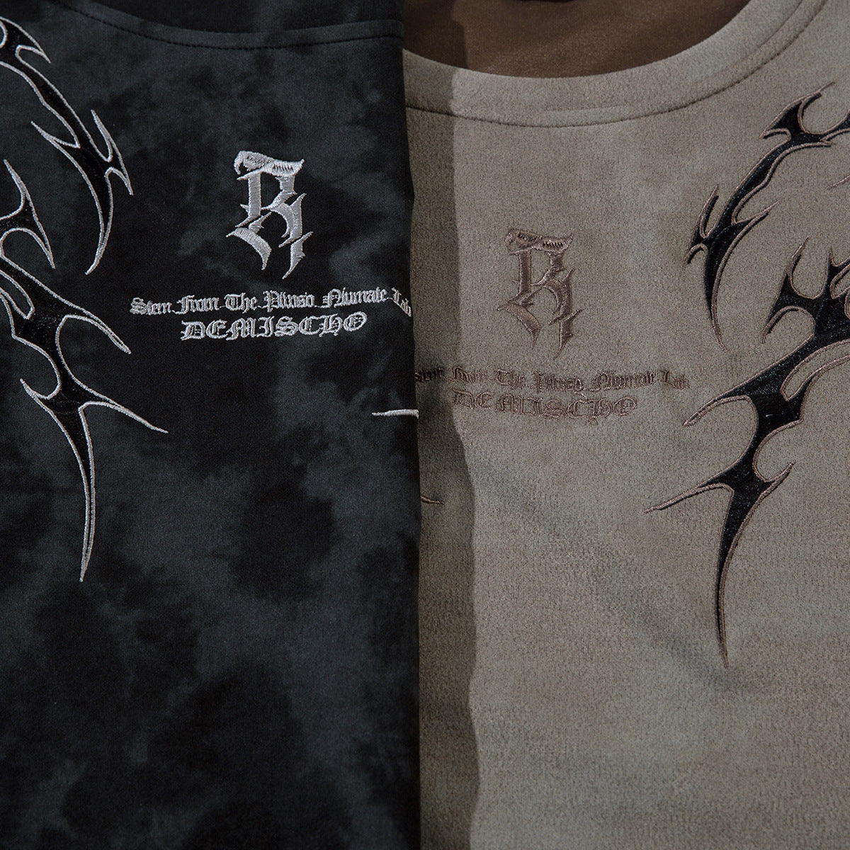 Tribal Thorn Graphic Acid Wash Oversized T-Shirt Men