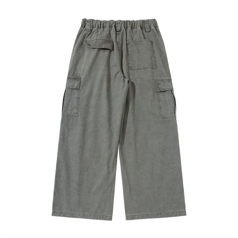 Baggy Cargo Pants Men – Wide Leg Multi-Pocket Washed Straight Trousers