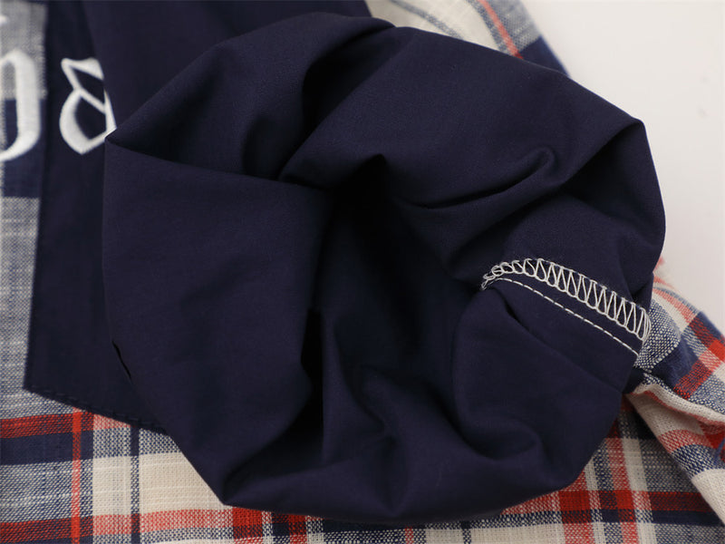 Color Block Plaid Short Sleeve Shirt – Streetwear Oversized Button-Up