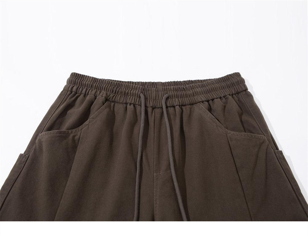 Wide Leg Cargo Pants Men – Loose Fit Pleated Drawstring Trousers