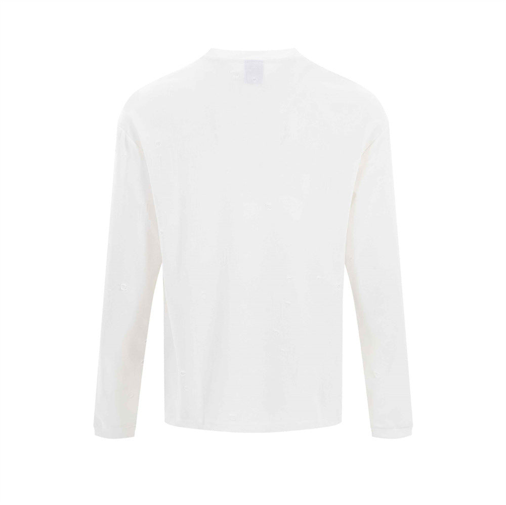Rock Guitar Graphic Long-Sleeve T-Shirt – Relaxed Fit Crew Neck