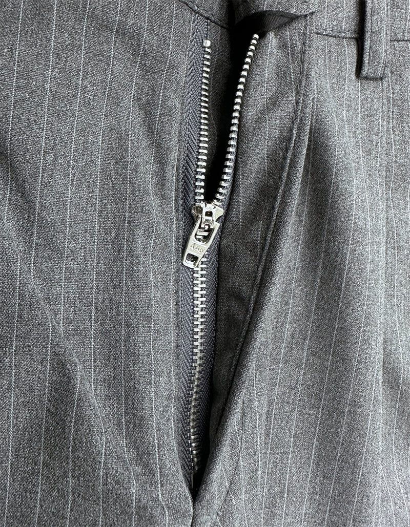 Pantalones de vestir de pierna ancha con raya diplomática – Pantalones plisados de corte recto para hombre