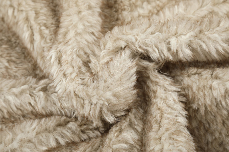 Gilet zippé sans manches en imitation peau lainée à col montant – Polaire teddy