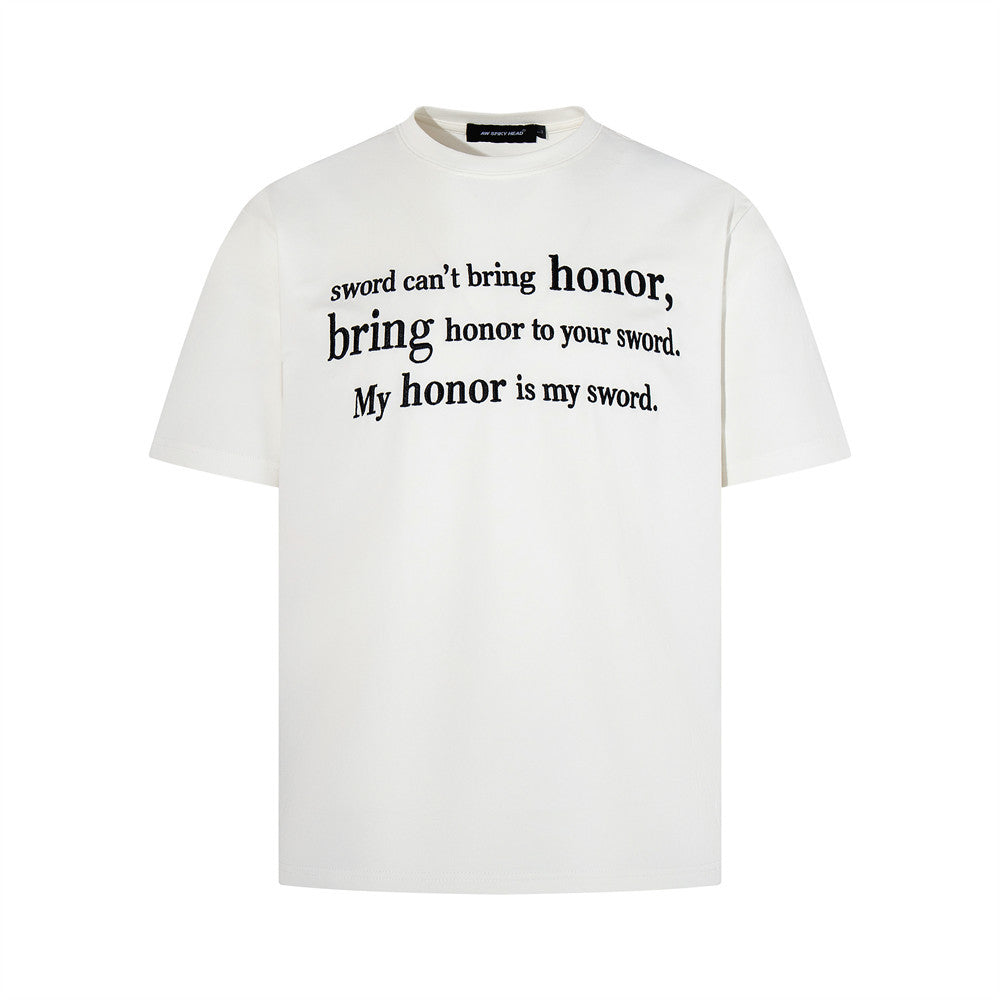 Honor & Sword Graphic Print Oversized T-Shirt