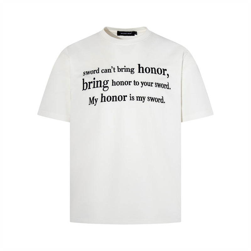 Honor & Sword Graphic Print Oversized T-Shirt