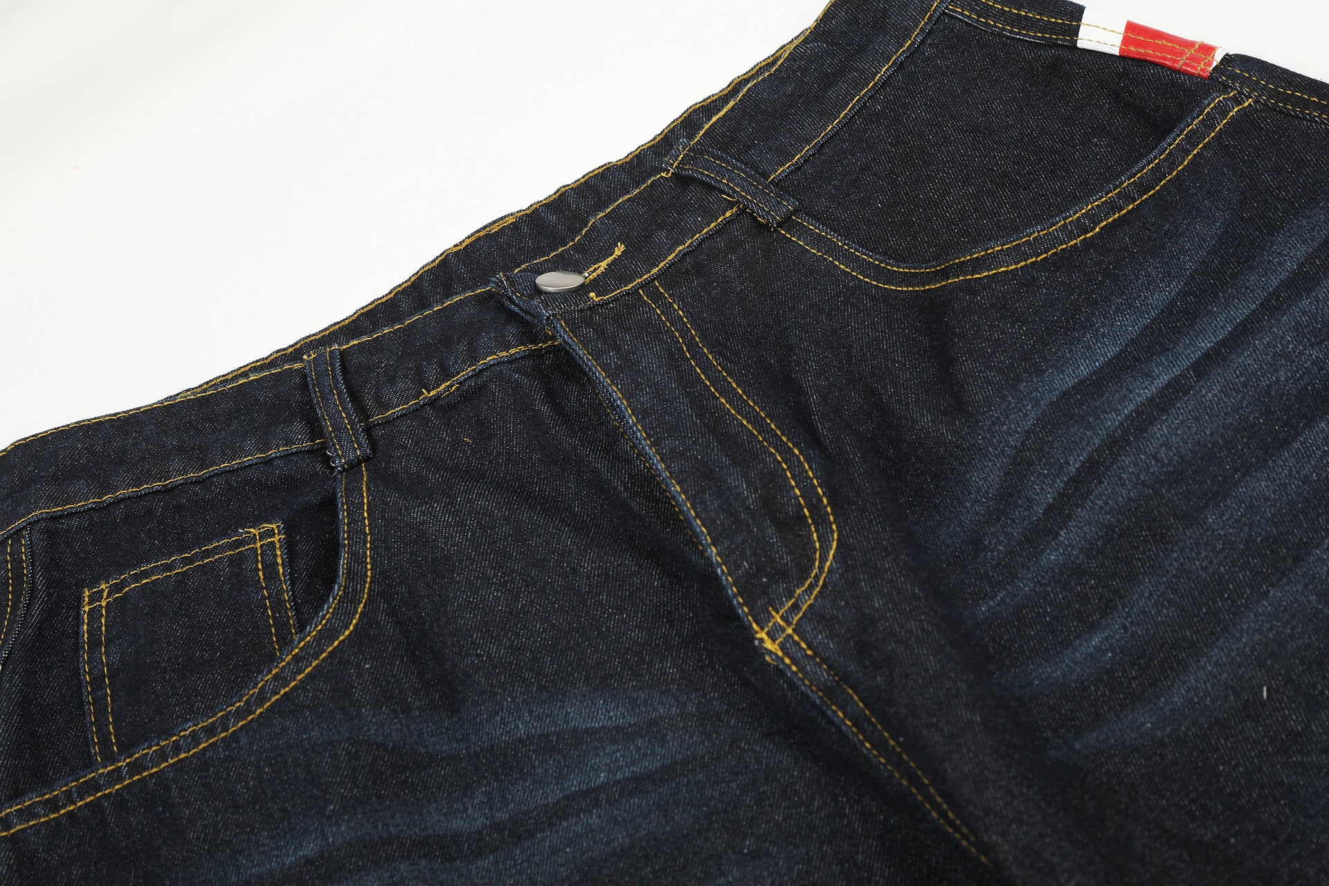 Jean baggy délavé clair – Denim à jambes larges avec imprimé Union Jack
