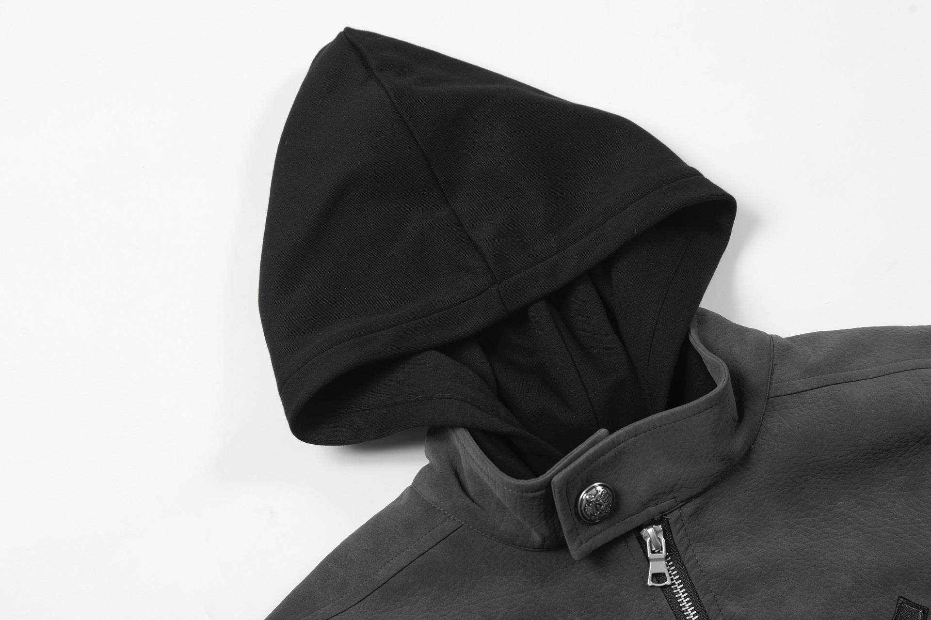 Blouson bomber oversize à capuche, vintage américain, broderie et suédine PU – Veste moto