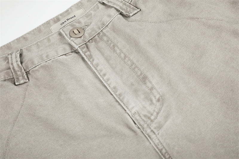 Wide-Leg Cargo Pants – Vintage Washed Deconstructed Panelled Trousers