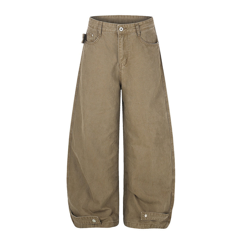 Wide-Leg Barrel Jeans – Men's Oversized Punk Vintage Washed Curved Silhouette
