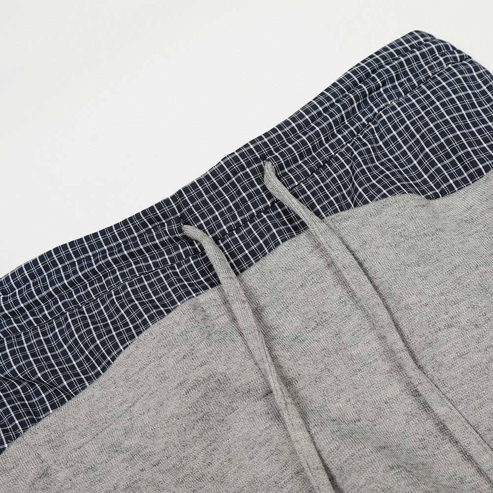 Pantalon de survêtement homme à jambes larges avec ceinture contrastante à carreaux – Coupe décontractée
