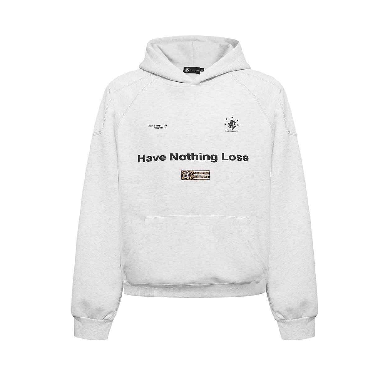 Leopard Print Number Hoodie – Raglan Sleeve Streetwear Pullover with Contrast