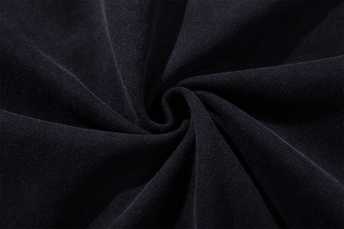 Schwerer Zip-Hoodie – Verwaschenes Schwarz, Streetwear-Design mit mehreren Knöpfen