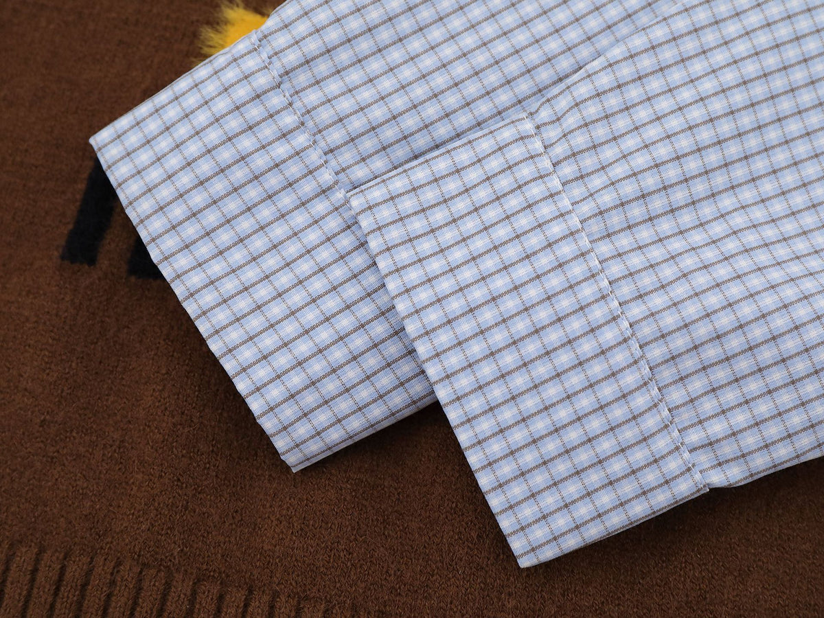 Cat Sweater for Humans – Layered Knit Vest & Plaid Shirt Two-Piece Look