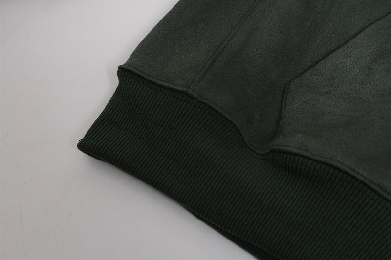 Baggy Zip Up Hoodie with Letter Appliqué — Oversized Streetwear Zip Hoodie
