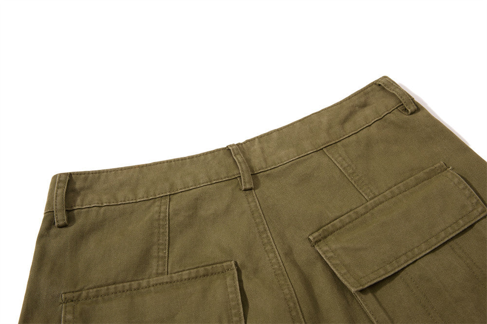 Wide-Leg Cargo Pants – Punk Streetwear Deconstructed Multi-Pocket Trousers