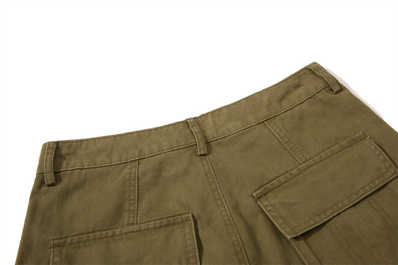 Wide-Leg Cargo Pants – Punk Streetwear Deconstructed Multi-Pocket Trousers