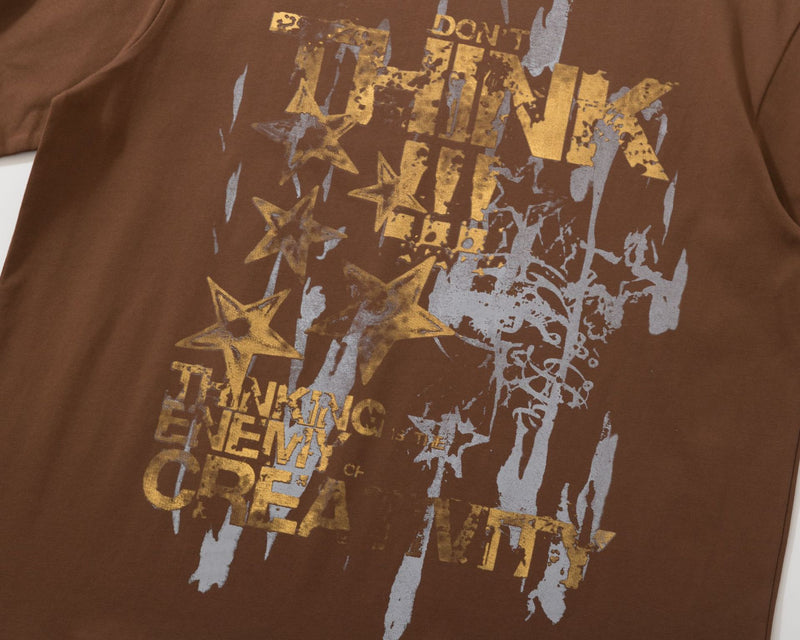 Langarmshirt im Faux-Zweiteiler-Look – Streetwear-T-Shirt mit Sternenprint