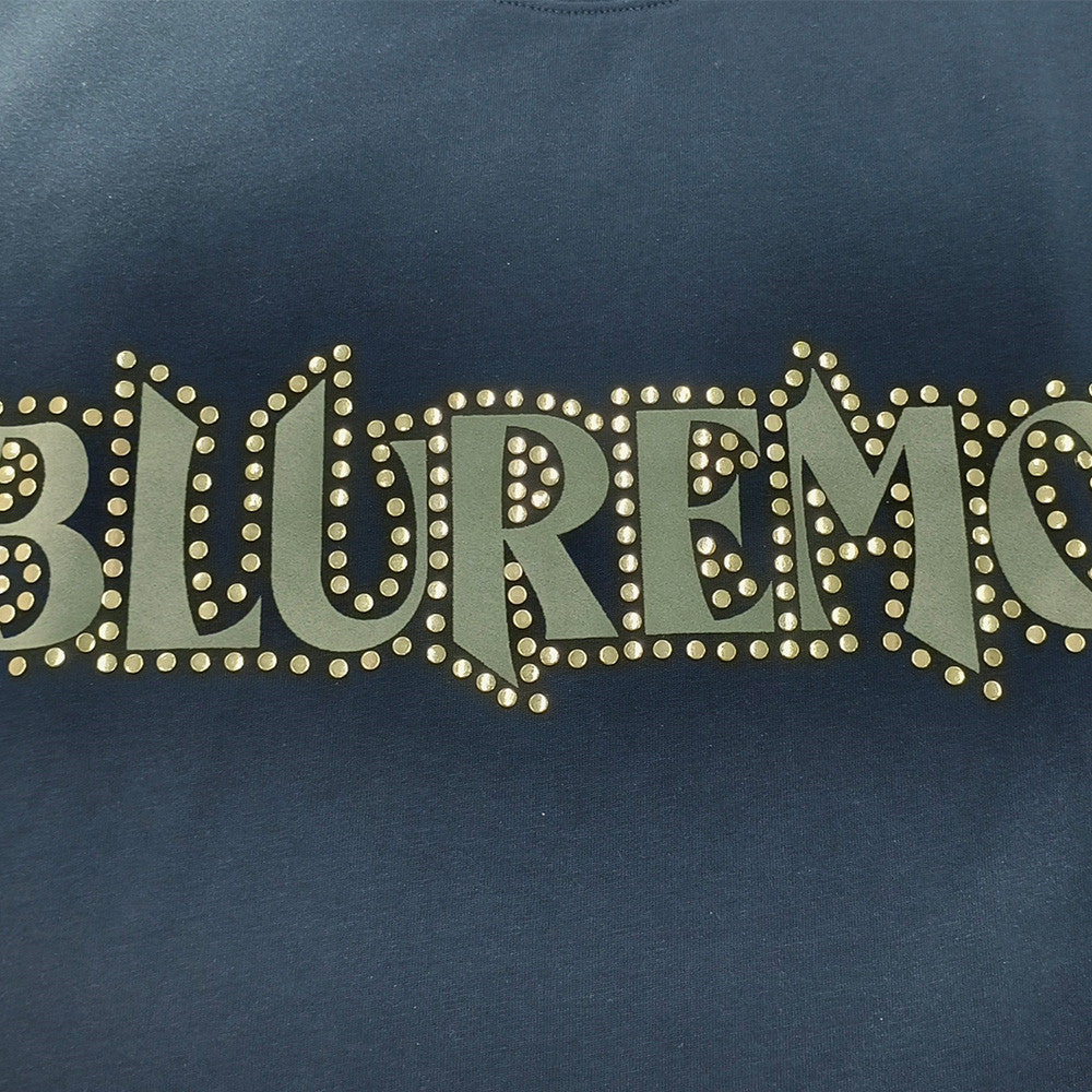 Bluremo Studded Logo Oversized T-Shirt | Washed Gradient Streetwear Tee