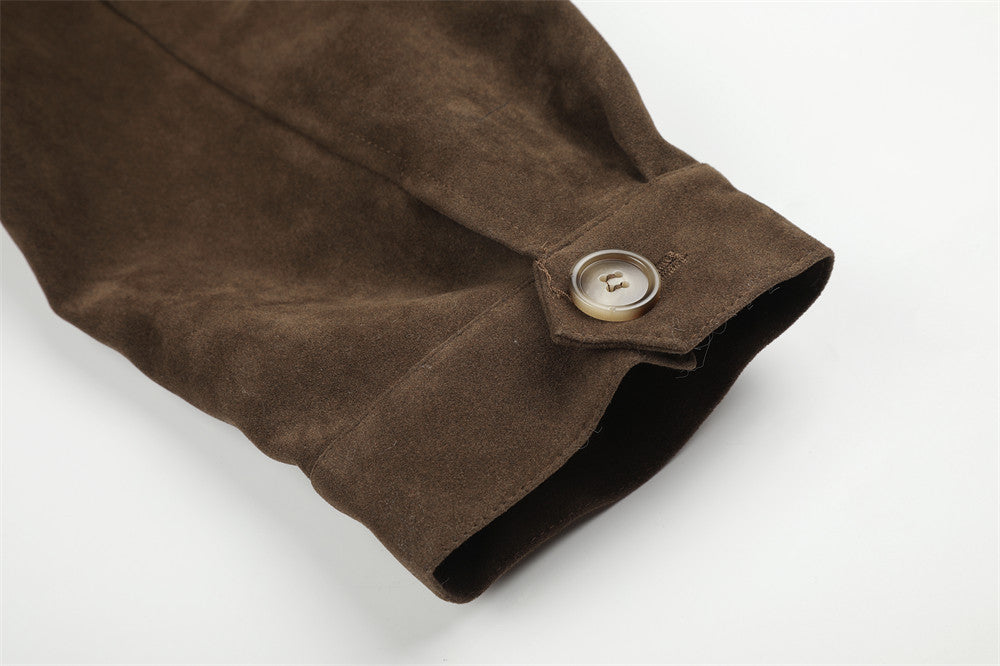 Mens Bomber Jacket – Cropped Stand Collar Zip-Up with Metal Hardware
