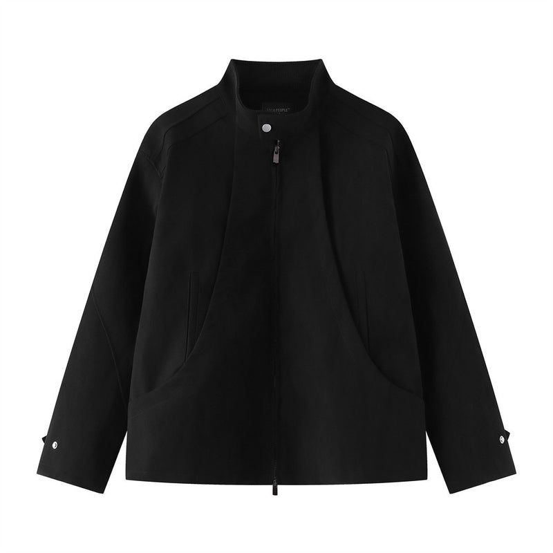 Jacke mit Stehkragen und Reißverschluss – Dekonstruierter Oversized-Schnitt