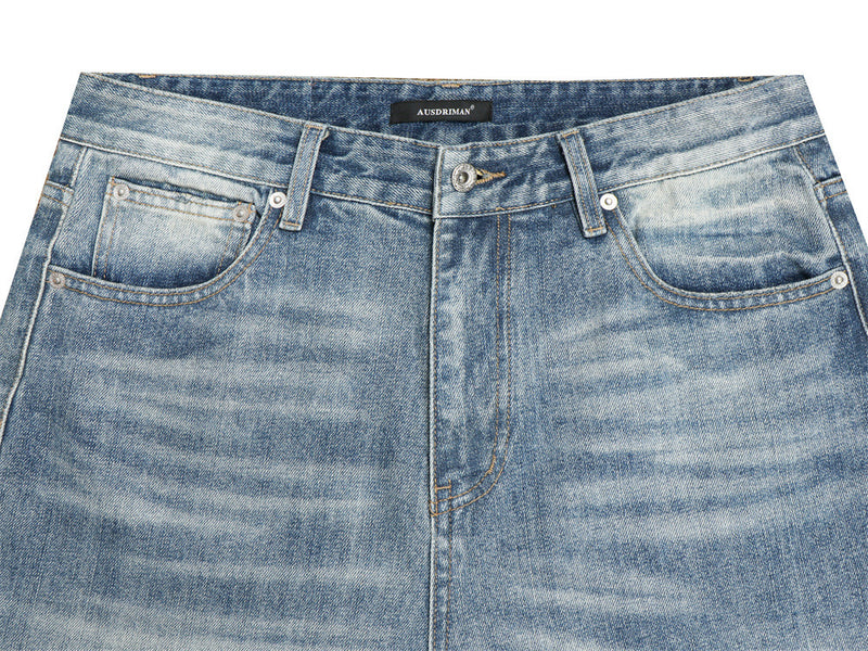 Wide-Leg-Baggy-Jeans – Vintage-Denim mit Glacier-Blue-Waschung