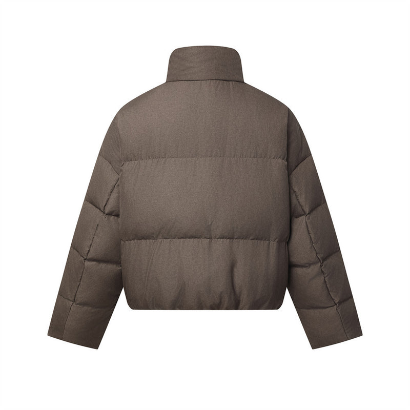 Oversized Stand-Collar Puffer Down Jacket – Men's Short Boxy Winter Coat