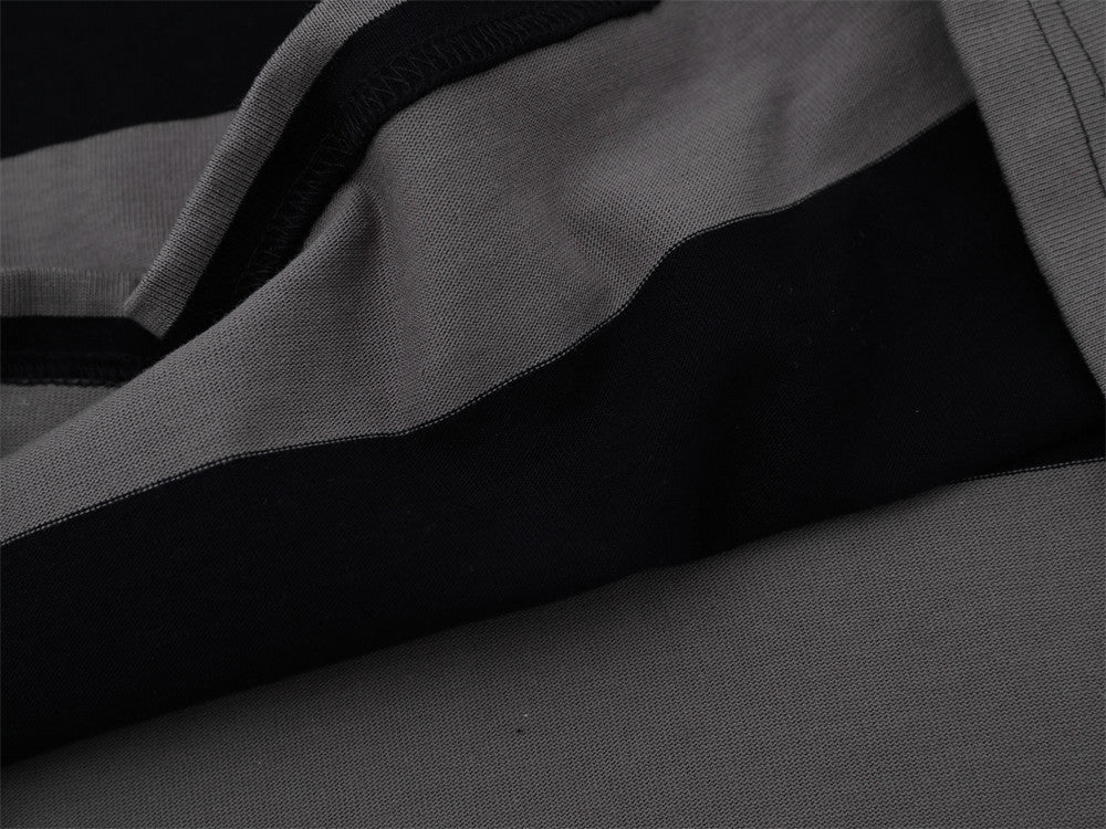 Striped Rugby Polo Shirt – Long Sleeve Color-Block Oversized Fit with Letter