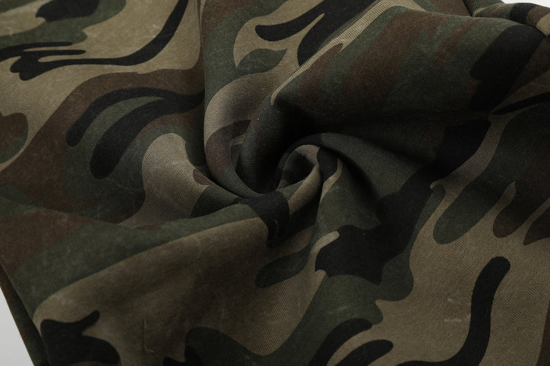Camo-Wide-Leg-Jogginghose mit Union-Jack-Grafikprint