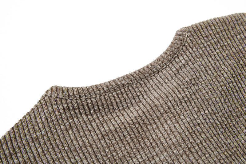 Men's Waffle Knit Henley Long Sleeve Shirt – Relaxed Fit Vintage Tee